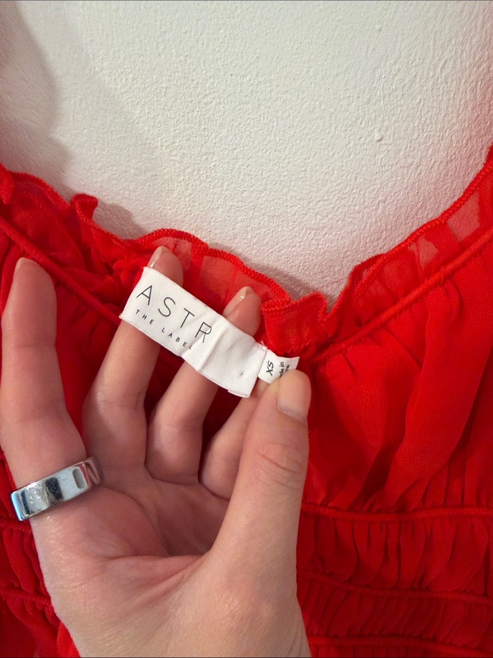 ASTR Red Ruffled Crop Top - Picture 3 of 3